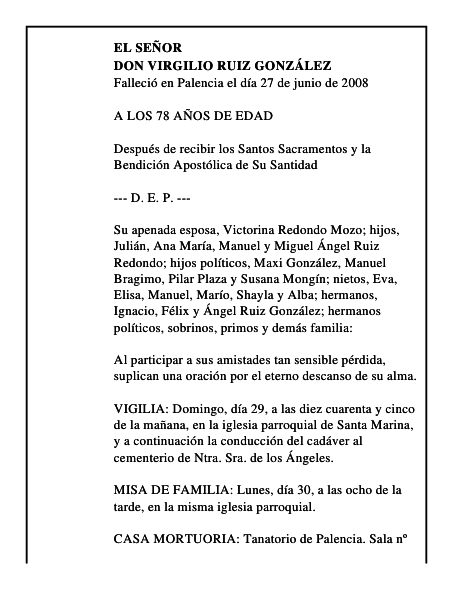 DON VIRGILIO RUIZ GONZÁLEZ