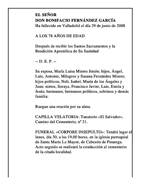 DON BONIFACIO FERNÁNDEZ GARCÍA
