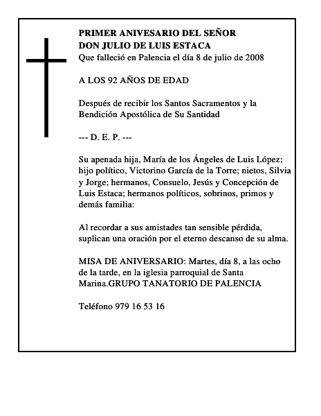 DON JULIO DE LUIS ESTACA