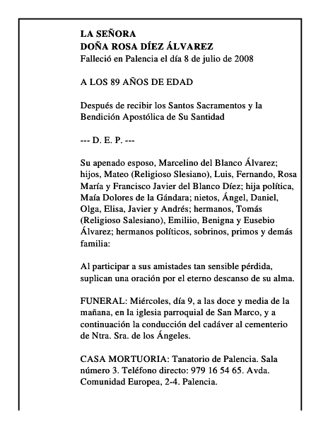 DOÑA ROSA DÍEZ ÁLVAREZ