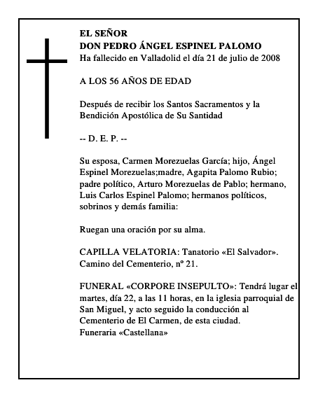 DON PEDRO ÁNGEL ESPINEL PALOMO