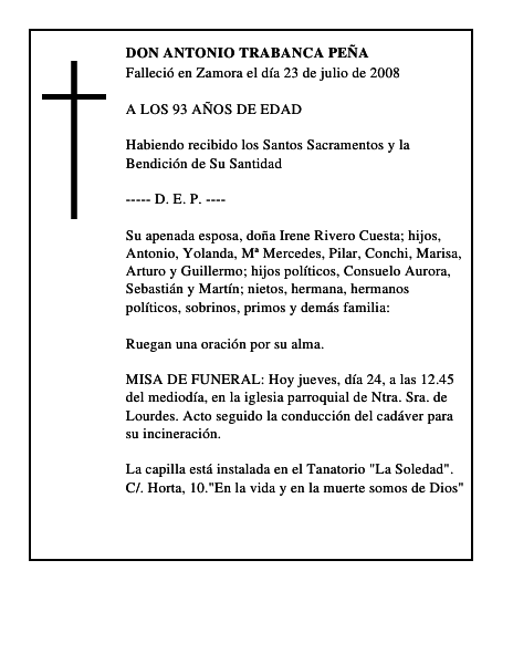 DON ANTONIO TRABANCA PEÑA