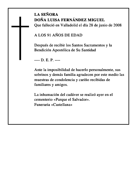 DOÑA LUISA FERNÁNDEZ MIGUEL