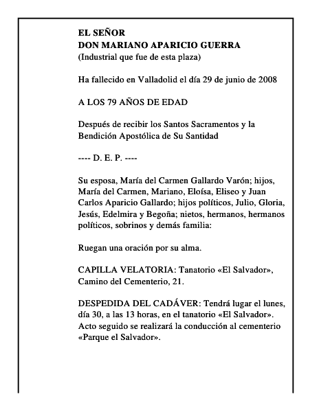 DON MARIANO APARICIO GUERRA