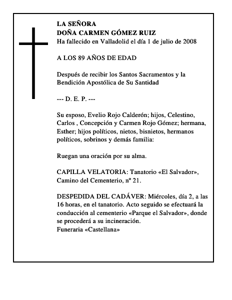 DOÑA CARMEN GÓMEZ RUIZ
