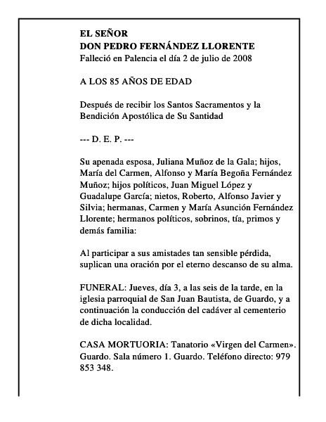 DON PEDRO FERNÁNDEZ LLORENTE