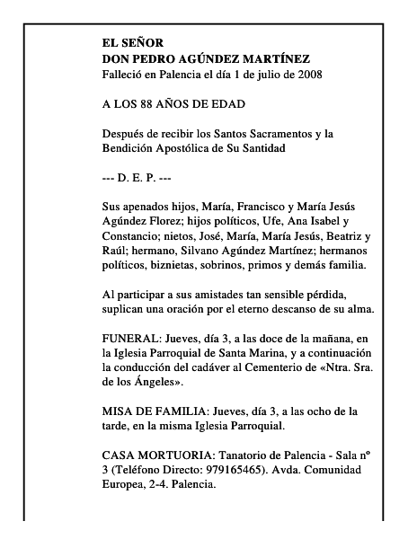 DON PEDRO AGÚNDEZ MARTÍNEZ