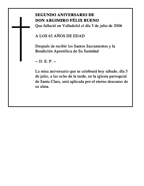 DON ARGIMIRO FÉLIX BUENO