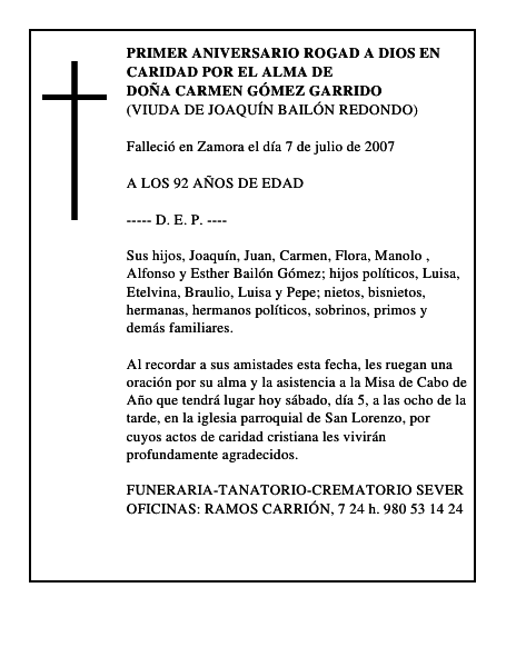 DOÑA CARMEN GÓMEZ GARRIDO