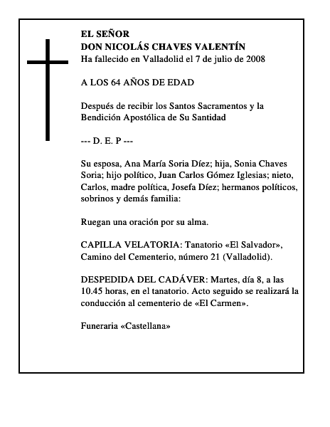 DON NICOLÁS CHAVES VALENTÍN
