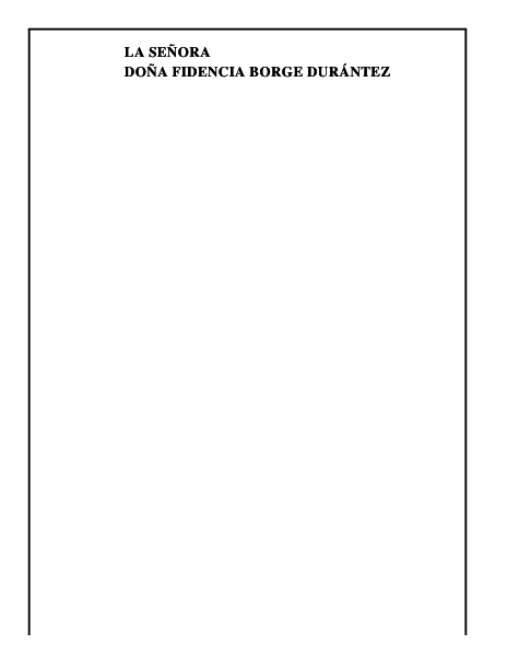DOÑA FIDENCIA BORGE DURÁNTEZ