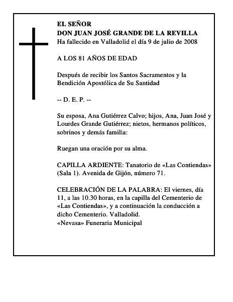 DON JUAN JOSÉ GRANDE DE LA REVILLA