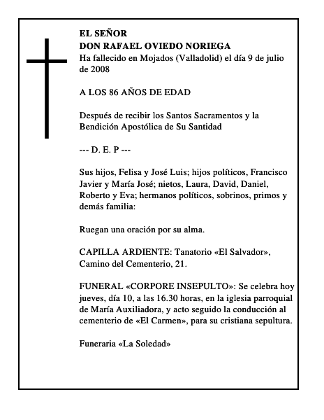 DON RAFAEL OVIEDO NORIEGA