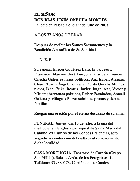 DON BLAS JESÚS ONECHA MONTES