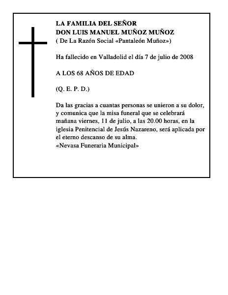 DON LUIS MANUEL MUÑOZ MUÑOZ