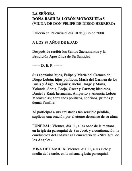 DOÑA BASILIA LOBÓN MOROZUELAS