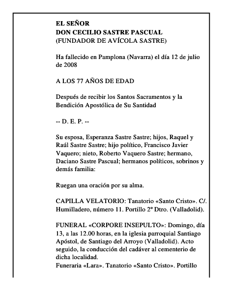 DON CECILIO SASTRE PASCUAL