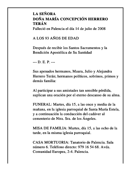 DOÑA MARÍA CONCEPCIÓN HERRERO TERÁN