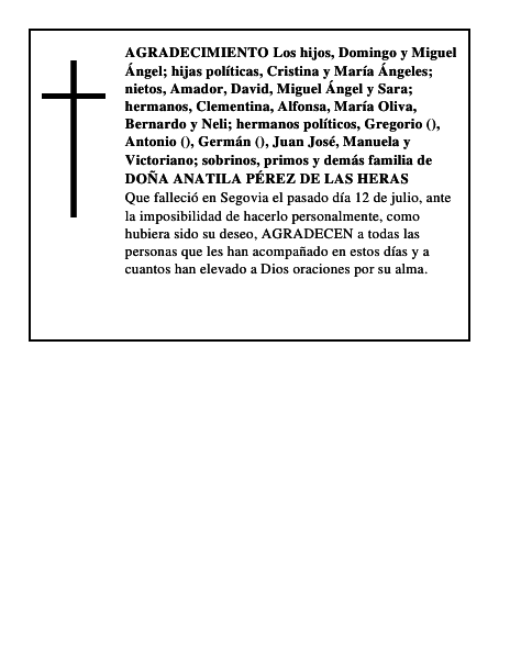 DOÑA ANATILA PÉREZ DE LAS HERAS