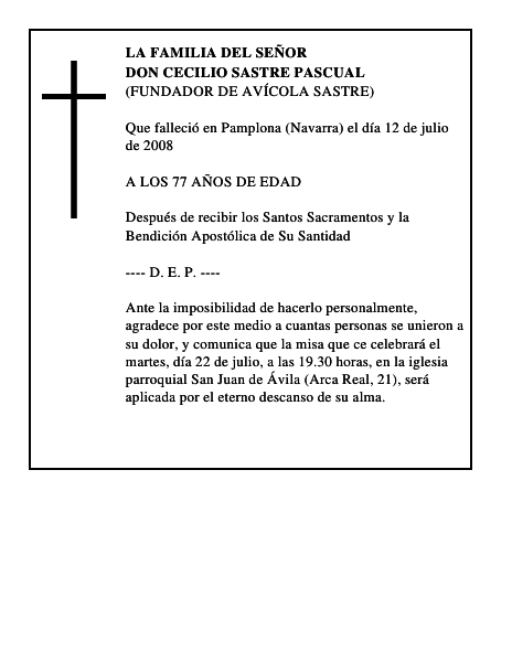 DON CECILIO SASTRE PASCUAL