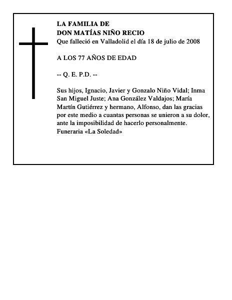DON MATÍAS NIÑO RECIO
