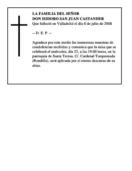 DON ISIDORO SAN JUAN CASTANDER