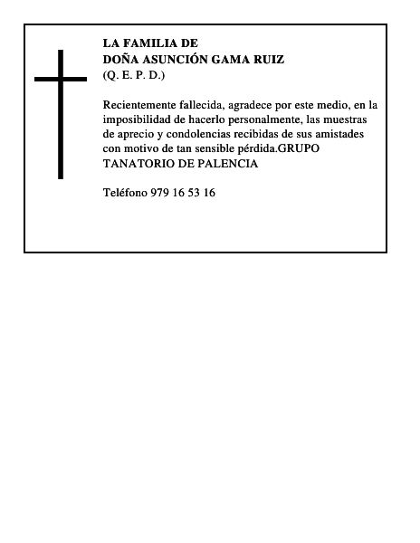 DOÑA ASUNCIÓN GAMA RUIZ