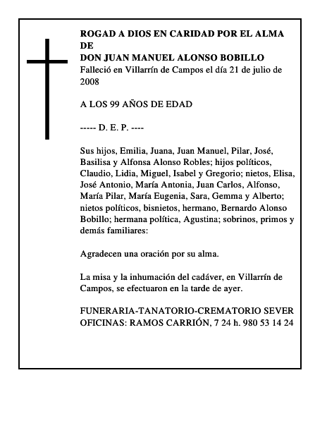 DON JUAN MANUEL ALONSO BOBILLO