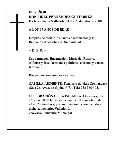 DON FIDEL FERNÁNDEZ GUTIÉRREZ