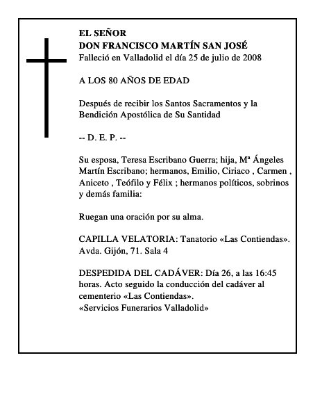 DON FRANCISCO MARTÍN SAN JOSÉ