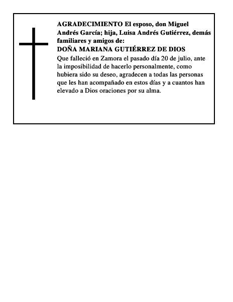 DOÑA MARIANA GUTIÉRREZ DE DIOS