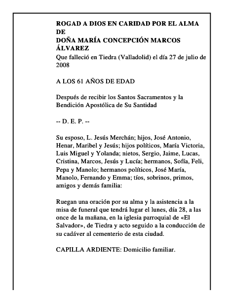DOÑA MARÍA CONCEPCIÓN MARCOS ÁLVAREZ