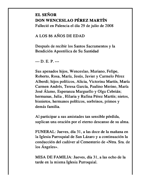 DON WENCESLAO PÉREZ MARTÍN