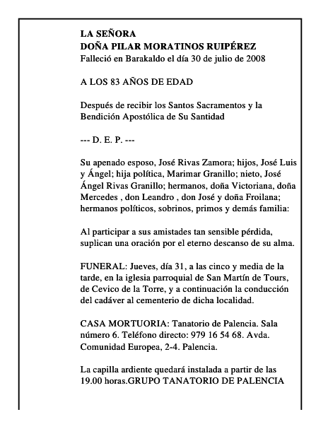 DOÑA PILAR MORATINOS RUIPÉREZ