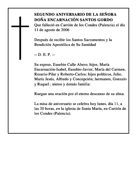 DOÑA ENCARNACIÓN SANTOS GORDO