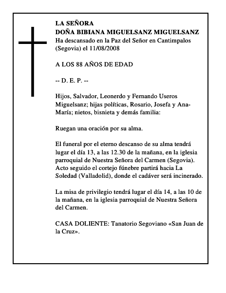 DOÑA BIBIANA MIGUELSANZ MIGUELSANZ