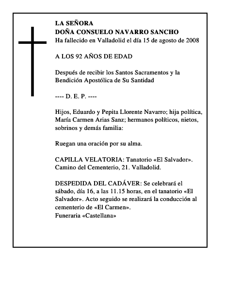 DOÑA CONSUELO NAVARRO SANCHO