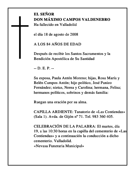DON MÁXIMO CAMPOS VALDENEBRO