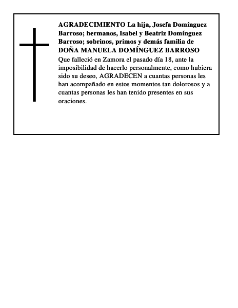 DOÑA MANUELA DOMÍNGUEZ BARROSO