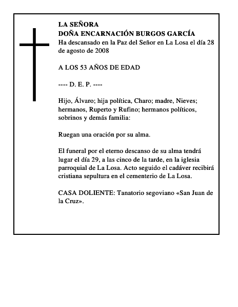 DOÑA ENCARNACIÓN BURGOS GARCÍA