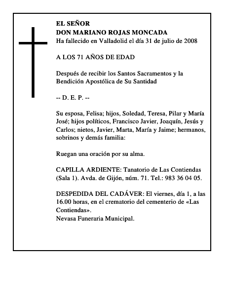 DON MARIANO ROJAS MONCADA