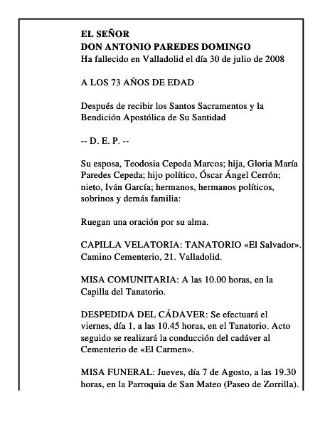 DON ANTONIO PAREDES DOMINGO