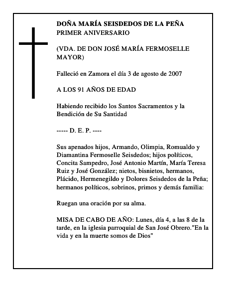 DOÑA MARÍA SEISDEDOS DE LA PEÑA