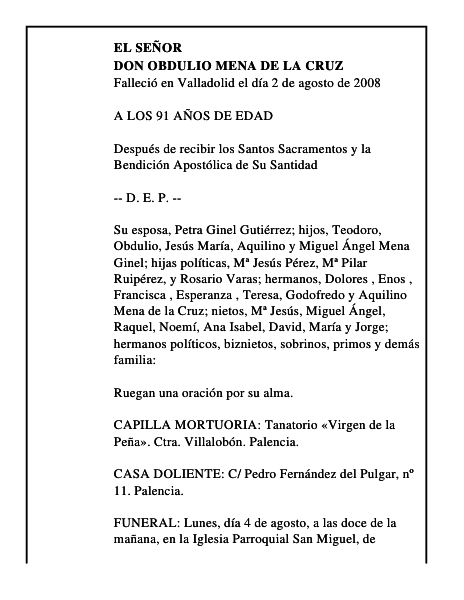 DON OBDULIO MENA DE LA CRUZ