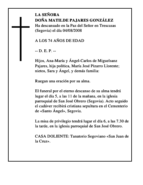 DOÑA MATILDE PAJARES GONZÁLEZ