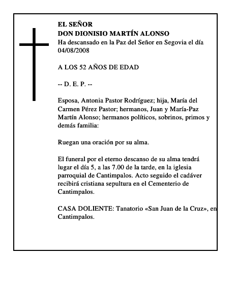 DON DIONISIO MARTÍN ALONSO