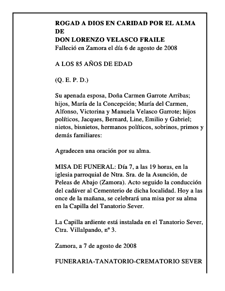 DON LORENZO VELASCO FRAILE