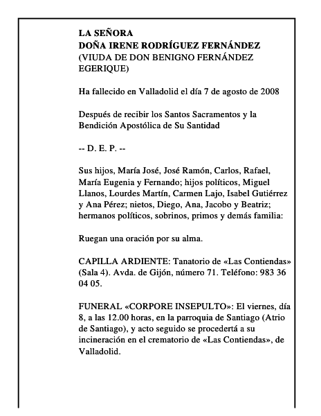 DOÑA IRENE RODRÍGUEZ FERNÁNDEZ