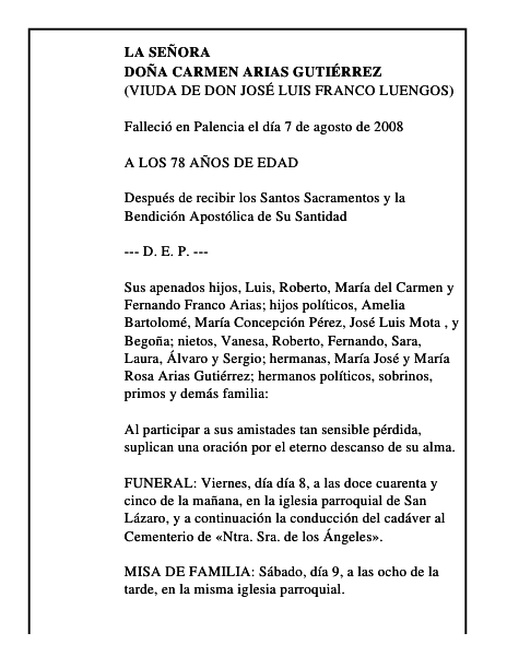 DOÑA CARMEN ARIAS GUTIÉRREZ