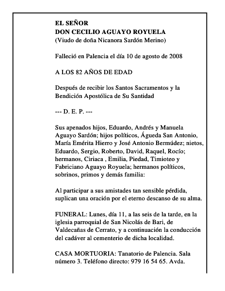 DON CECILIO AGUAYO ROYUELA